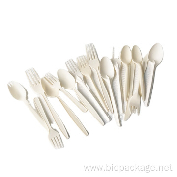 Biodegradable disposable cornstarch cutlery sets